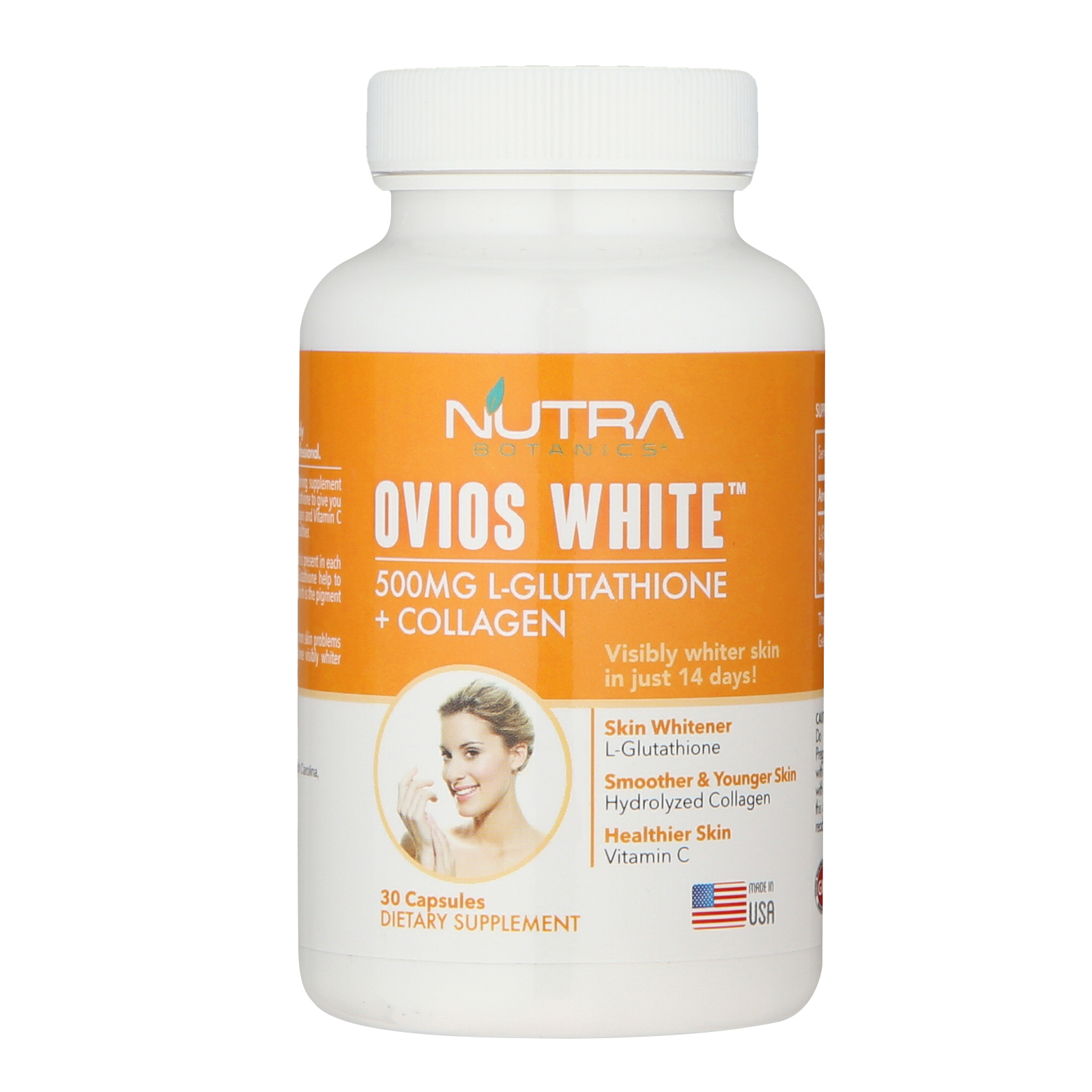 Ovios White Skin Whitening Supplement LGlutathione with Collagen